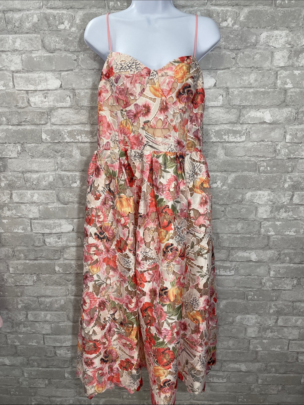 Chelsea28 Print Lace Midi Sundress
